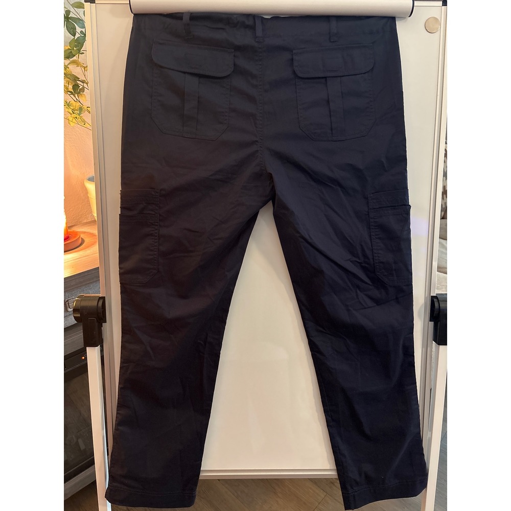 Koi Stretch Lindsey Scrub Pants Navy Blue Cargo Drawstring Womens Large NWOT - Picture 2 of 3
